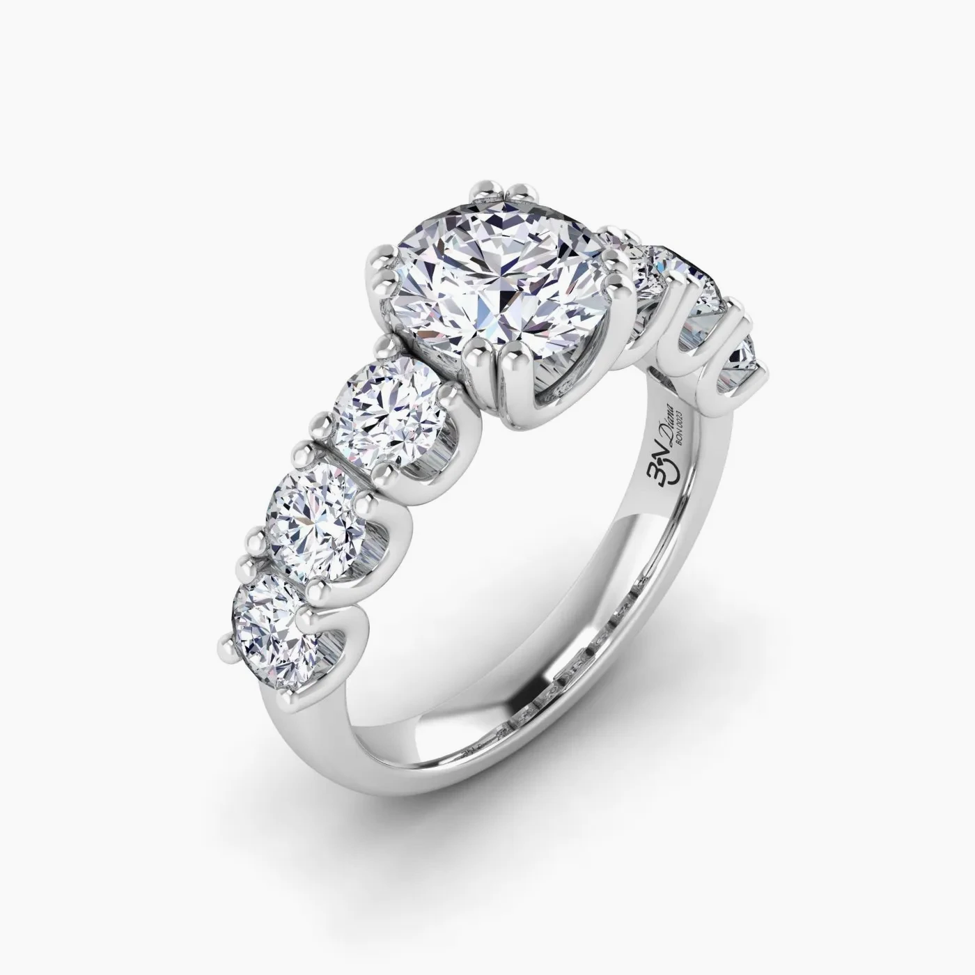 Diana Luxury Pavé Riviera Lab Grown Diamond Engagement Ring  3