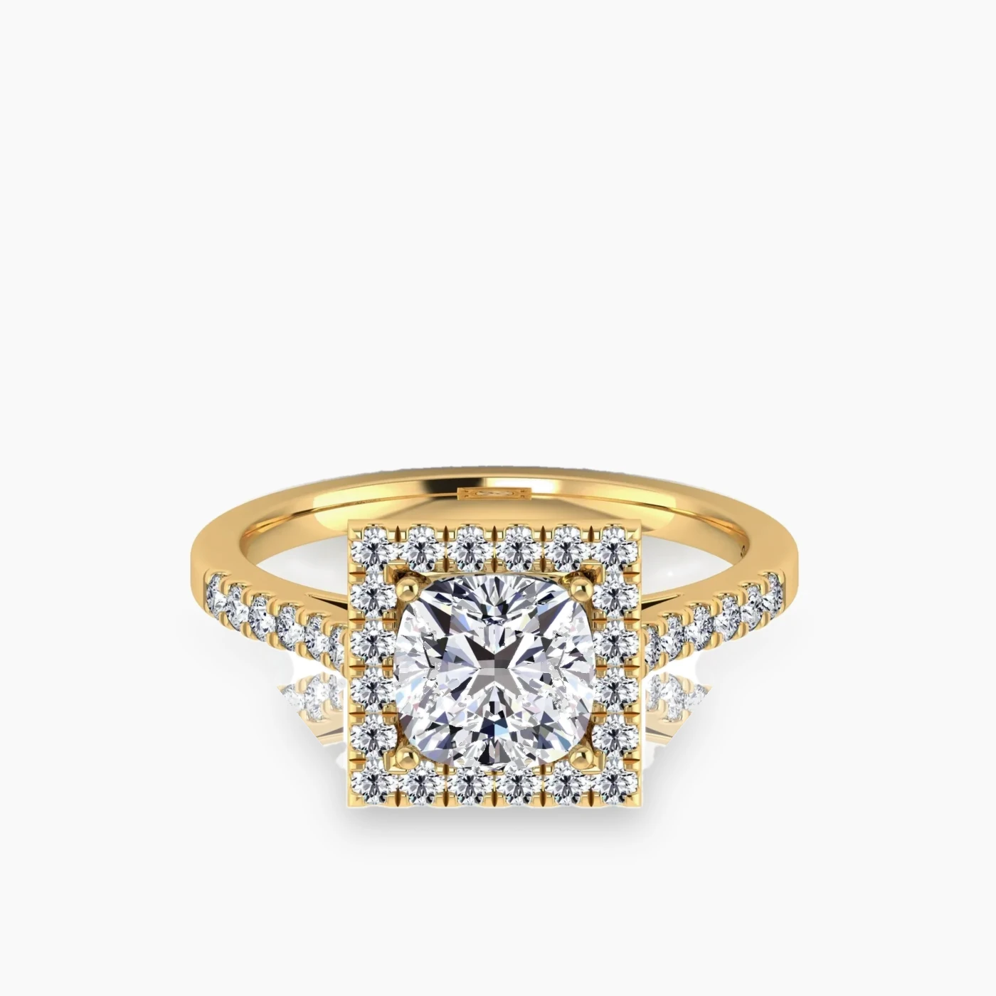 Hoag's Anello di Fidanzamento Halo Scintillante con Diamanti Lab Grown
