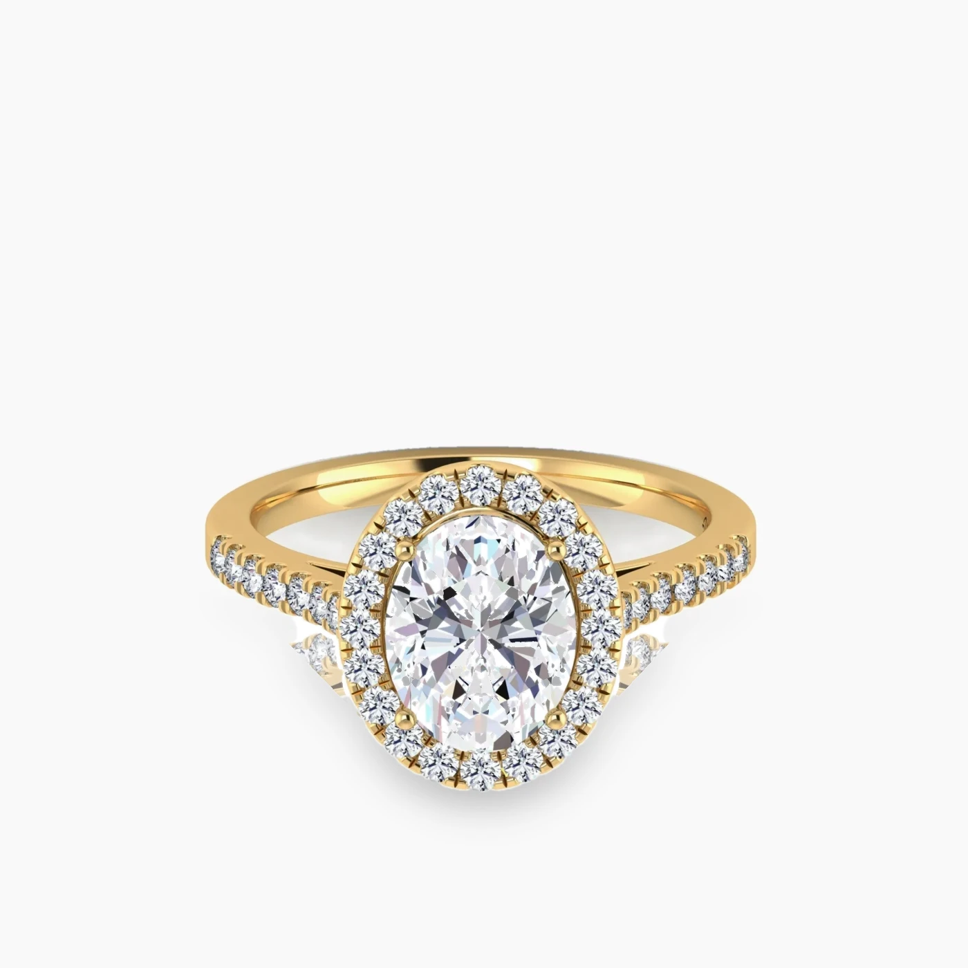 Hoag's Anello di Fidanzamento Halo Scintillante con Diamanti Lab Grown