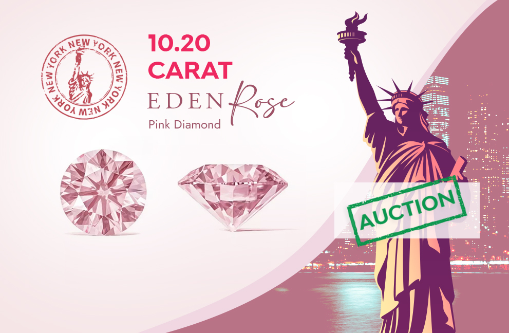 Asta Diamante raro 10.20 Carati Fancy Eden Rose Diamond