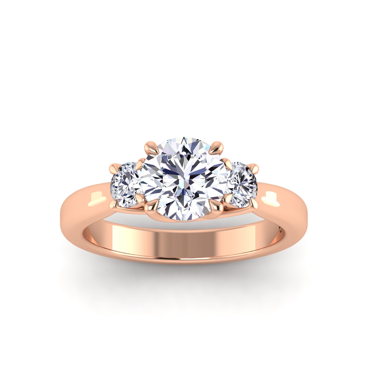 Harmonia Anello di Fidanzamento Trilogy con Diamanti Naturali in oro rosa Bon Gioielli 
