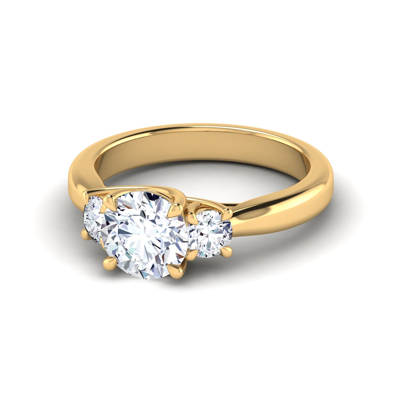 Harmonia Anello di Fidanzamento Trilogy in oro giallo con Diamanti Naturali Bon Gioielli