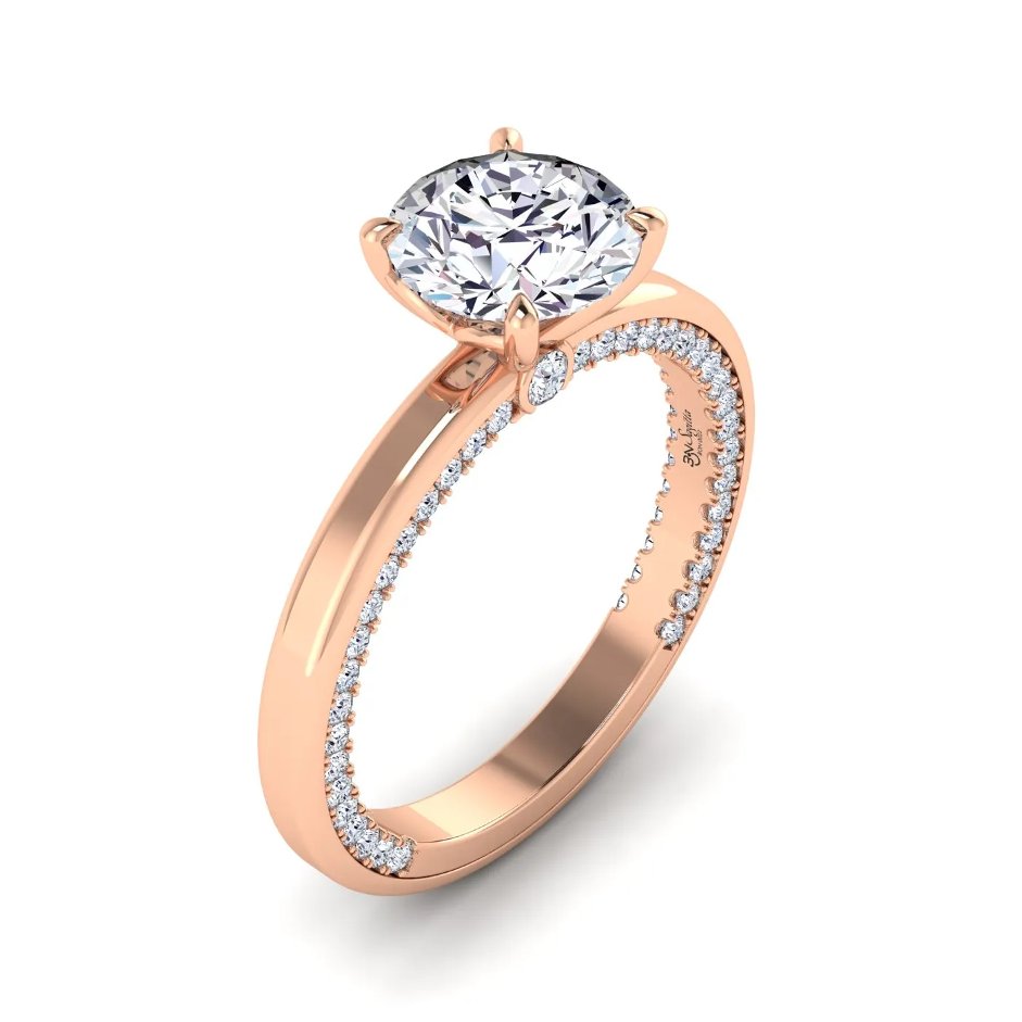 Sagitta Anello di Fidanzamento Hidden Halo con diamanti Lab Grown in oro rosa 18 Kt