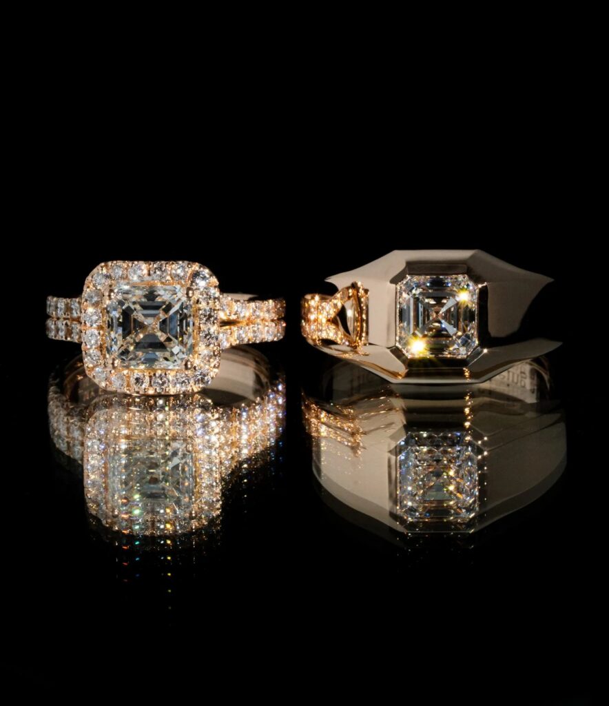 I due anelli con diamante taglio Asscher di Damiano David e Dove Cameron